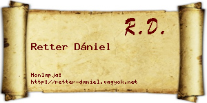 Retter Dániel névjegykártya